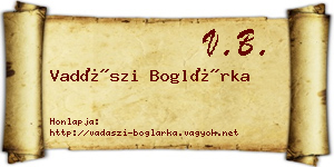 Vadászi Boglárka névjegykártya